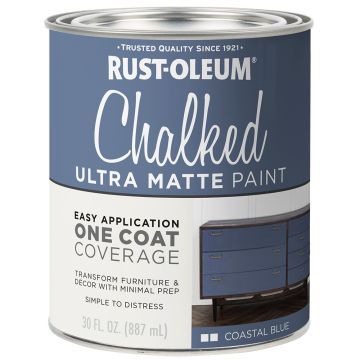Rust-Oleum 1 Qt Coastal Blue Chalked Ultra Matte Paint 329207 