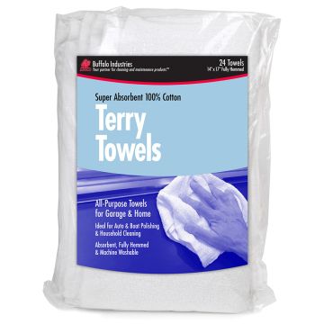 24pk Buffalo White Terry Towel