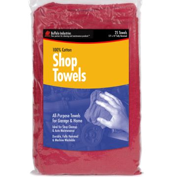 25pk Buffalo Red Shop Towels