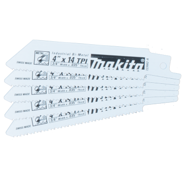 Makita 4" Metal Cutting Recipro Saw Blade, 14TPI, 5-Pack