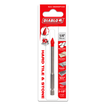 Diablo Tools 1/4" Hard Tile & Stone Carbide Tipped Drill Bit