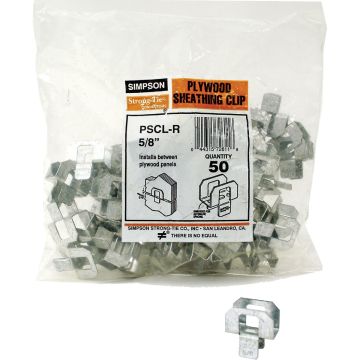 Simpson Strong-Tie 5/8 In. 20 ga Galvanized Steel Plywood Clip (50-Pack)