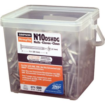 Simpson Strong-Tie 10d x 1-1/2 In. 9 ga Hot Dipped Galvanized Joist Nails (600-Count, 5 Lb.)
