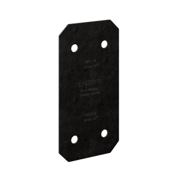 Image of Simpson Strong-Tie APVST610 Outdoor Accents® Avant Collection™ 5 in. x 9-3/4 in. ZMAX®, Black Powder-Coated Strap for 6x