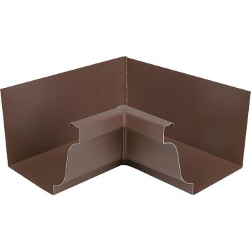 Amerimax 4 In. Galvanized Steel Brown Miter K-Style Gutter Inside Corner