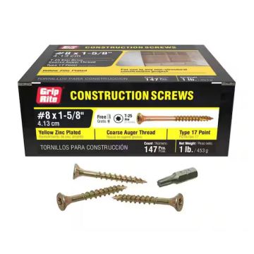 #8 x 1-5/8" Star Drive Dual Flat Head Coarse Thread Construction Screws 1 lb