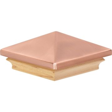 Deckorators 4 In. x 4 In. Plastic Top, Cedar Base Press-On Post Cap