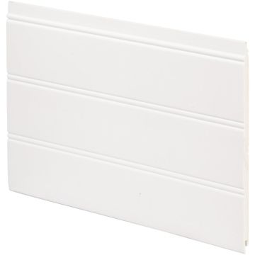 Inteplast Building Products 7-1/2 In. W. x 1/4 In. H. x 8 Ft. L. White PVC Reversible Beaded Wainscot