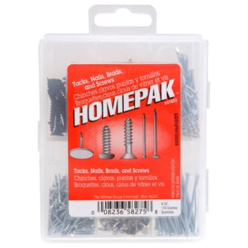 Hillman HomePak Kit - Tacks, Nails, Brads, and Screws - 6 oz.