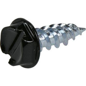 Project Center Black Slotted Hex Painted-Head Gutter Assembly Screws (#7 x 1/2") - 1lb Box