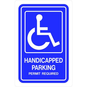 Hillman Plastic Handicapped Parking Sign (12" x 18")