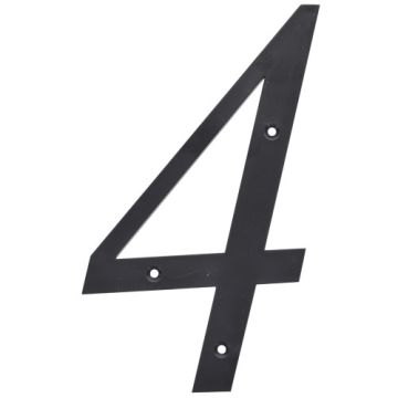 6" Plastic Hse Number "4"  Blk
