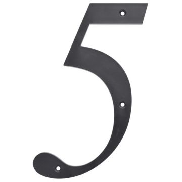 6" Plastic Hse Number "5"  Blk