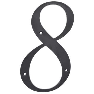6" Plastic Hse Number "8" Blk
