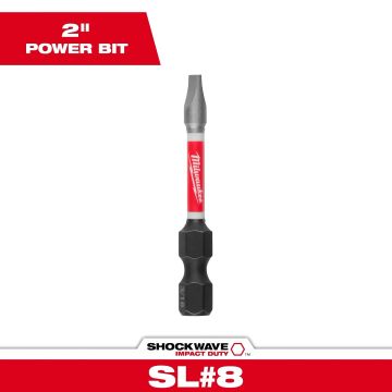 Milwaukee SHOCKWAVE 3/16 In. Slotted 2 In. Power Impact Screwdriver Bit