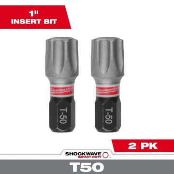 Milw  1"  T50 Torx  2pack