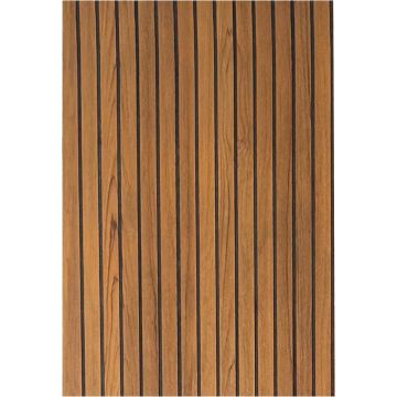 American Pacific 1/4 In. x 4 Ft. x 8 Ft. Fluted Teak Wall Paneling