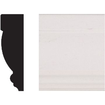 House of Fara 3/4 In. W. x 2-1/2 In. H. x 8 Ft. L. White MDF Fluted Casing Molding