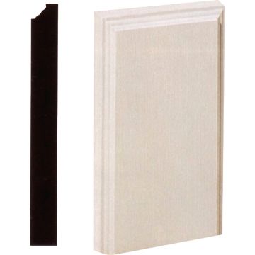 House of Fara 1-1/8 In. W. x 4-1/2 In. H. x 8 In. L. White MDF Plinth Block