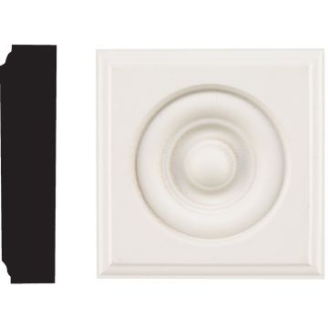 House of Fara 7/8 In. x 3-1/2 In. Primed MDF Rosette