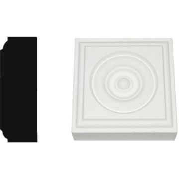 House of Fara 7/8 In. x 2-1/2 In. Primed MDF Rosette