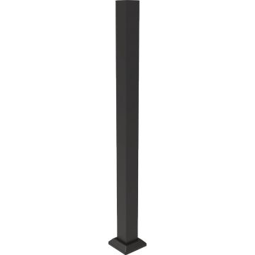 Fortress Building Products Fe26 3 In. x 3 In. x 45.5 In. Black Sand Galvanized Steel Deck Post with Base Cover