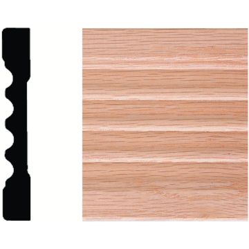 House of Fara 7/16 In. W. x 3 In. H. x 7 Ft. L. Natural Solid Oak Fluted Wood Casing