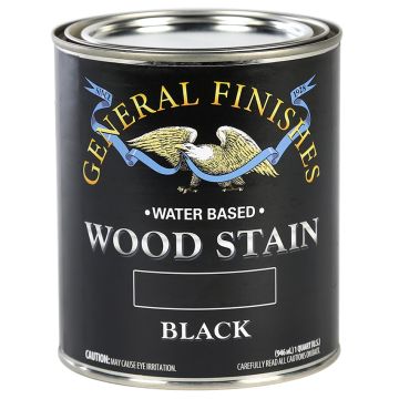 1 Qt General Finishes WBQT Black Wood Stain Water-Based Penetrating Stain