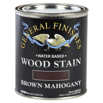 1 Qt General Finishes WYQT Brown Mahogany Wood Stain Water-Based Penetrating Stain