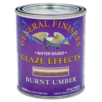 1 Pt General Finishes PTBU Burnt Umber Glaze Effects Water-Based Translucent Color