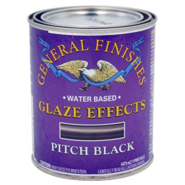 1 Pt General Finishes PTPB Pitch Black Glaze Effects Water-Based Translucent Color