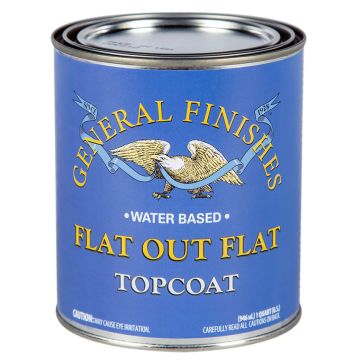 1 Qt General Finishes FQT Clear Flat Out Flat Water-Based Topcoat, Flat
