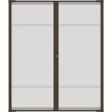 Larson Brisa 68 In. To 72 In. W x 80 In. to 81 In. H Double Door Brown Retractable Screen