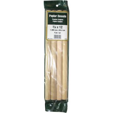 Madison Mill 3/4 In. x 12 In. Poplar Dowel Rod (4 Pieces)