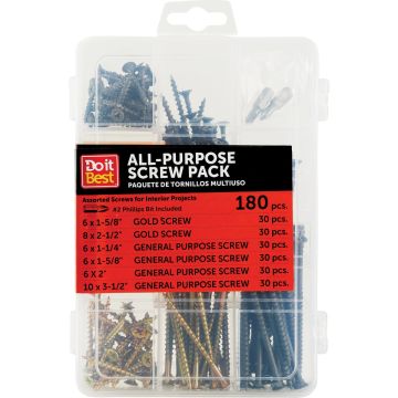 Do it Best All-Purpose Interior Steel Screw Assortment Kit (170 Pcs.)