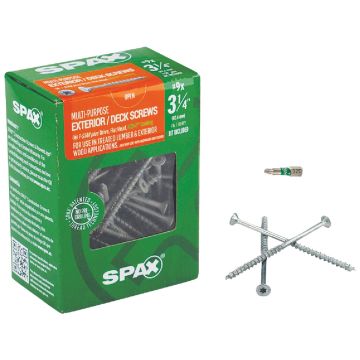 SPAX #9 x 3-1/4 In. T20 Plus Flat Head HCR-X (Exterior Rated) Deck Screw (83 Ct.)