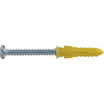 Hillman #4 - #6 - #8 Thread x 7/8 In. Yellow Ribbed Plastic Anchor (75 Ct.)
