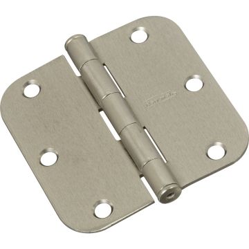 National Hardware 3-1/2 In. x 5/8 In. Radius Satin Nickel Door Hinge
