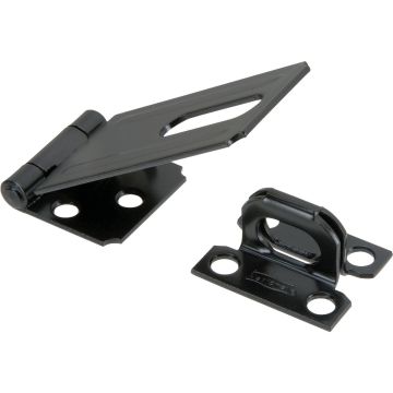 National Hardware 3-1/4 In. Black Non-Swivel Safety Hasp