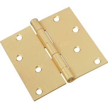 National Hardware 4 In. Square Satin Brass Door Hinge