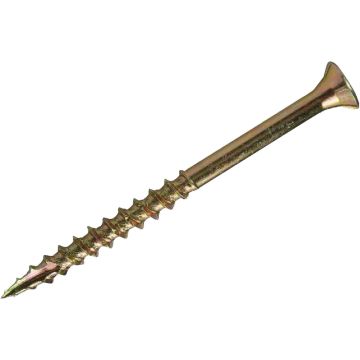 Do it Best #8 x 1-1/4 In. Star Drive Flat Head Gold Construction Wood Screw (2062 Ct., 10 Lb.)