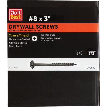 Do it #8 x 3 In. Coarse Thread Black Phosphate Drywall Screw (5 Lb.-Box)