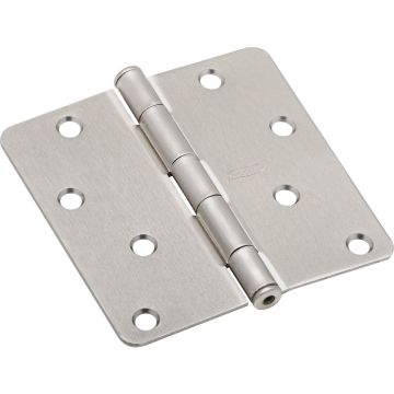 National Hardware 4 In. x 1/4 In. Radius Satin Nickel Door Hinge