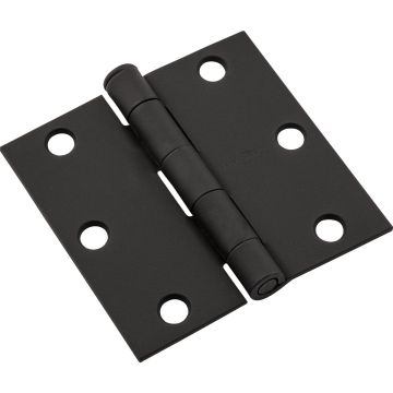 National Hardware 3 In. Black Square Door Hinge