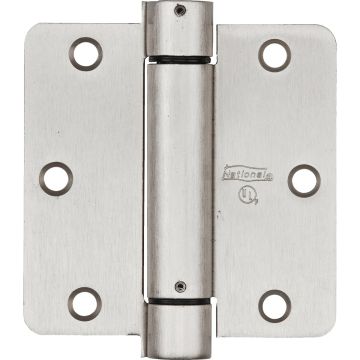 National Hardware 3-1/2 In. Satin Nickel 1/4 In. Radius Spring Door Hinge