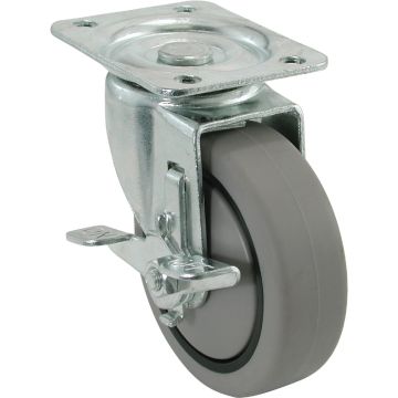 Shepherd Hardware 4 In. Thermoplastic Swivel Plate Caster with Brake