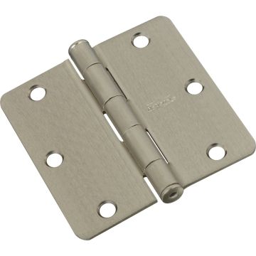 National Hardware 3 In. Satin Nickel 1/4 In. Radius Door Hinge