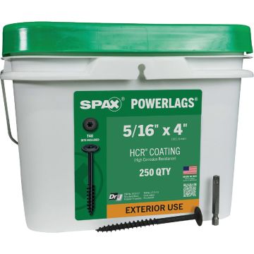 Spax PowerLags 5/16 In. x 4 In. Washer Head Exterior Structure Screw (250 Ct.)