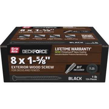 Grip-Rite DeckForce PrimeGuard Nano 1-5/8 In. x 8 Star Drive Black Screw (1 Lb.)