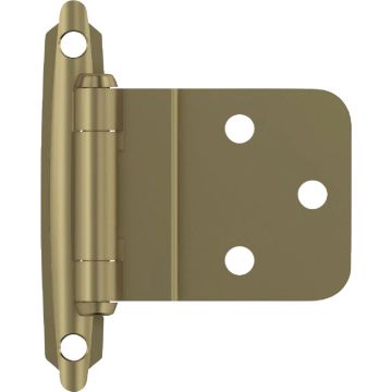 Amerock 3/8 In. Golden Champagne Inset Self Closing Face Mount Cabinet Hinge (2-Pack)
